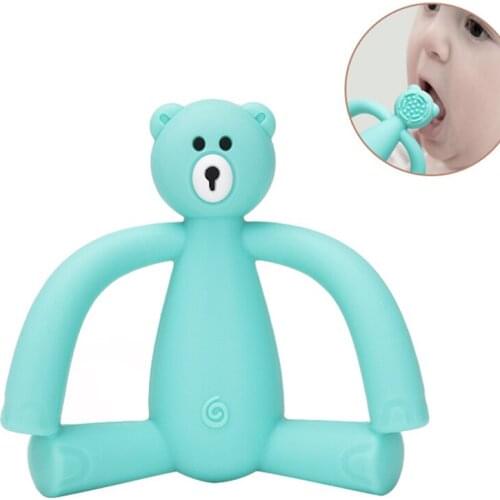 Cartoon Silicone Bear Teether for Babies Safety BPA Free Teether Kids Baby Toothbrushes Children Molar Rods Teething Baby Care