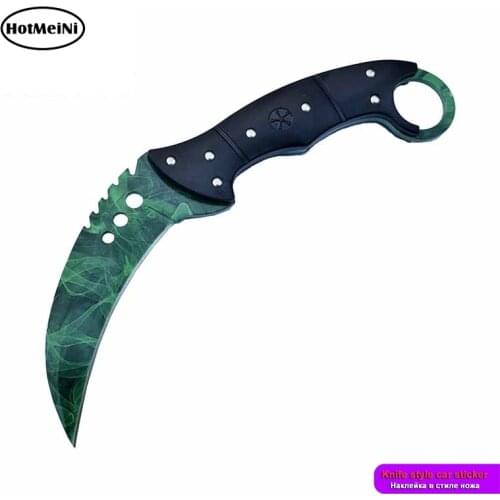 HotMeiNi 13cm x 4.6cm Vinyl Decals for CS GO Karambit Knife Marble Fade Car Stickers Fashion Laptop SUV JDM Camper Waterproof