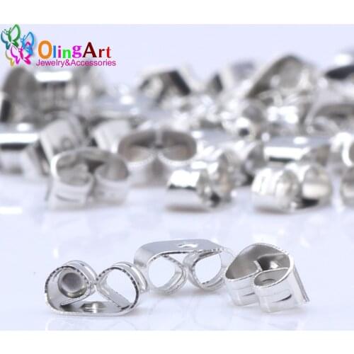OlingArt 50pcs/lot accessories for butterfly earrings DIY Jewelry making 4*6MM No nickel environmental protection NEW