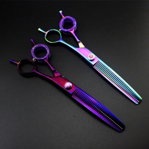 Professional high quality Japan steel 7 inch pet dog grooming hair scissors thinning shears scissor barber hairdressing scissors