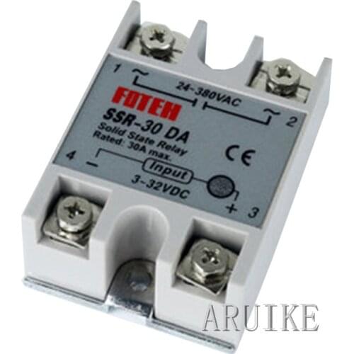 Industrial Solid State Relay SSR 20A/25A/30A/40A with Protective Flag SSR-30DA/40DA/50DA/60DA 40A DC control AC