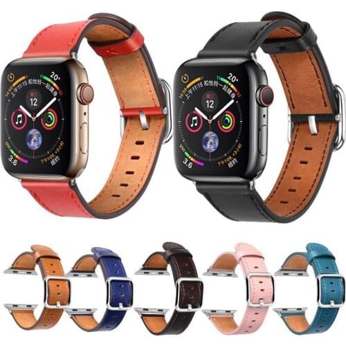 Black Leather Strap For Apple Watch Band Series 3 2 1 Accessories Sport Smartwatch Replacement Wristband Wearable Bracelet Belt