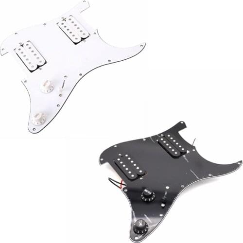 3Ply White Loaded Guitar Pickguard Humbuckers Pickups HH For FD ST Electric Guitar Replacement (2 color choose)