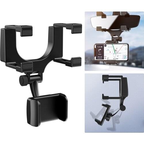 Universal 360° Car Rearview Mirror Mount Stand Holder Cradle For Cell Phone GPS Car Rear View Mirror Holder