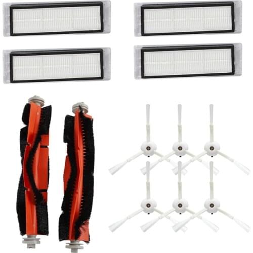 6 Side Brush + 4 HEPA Filter + 2 Main Roller Brush for Xiaomi Vacuum 2 Roborock S50 S51 MI Robot Vacuum Cleaner Spare Parts