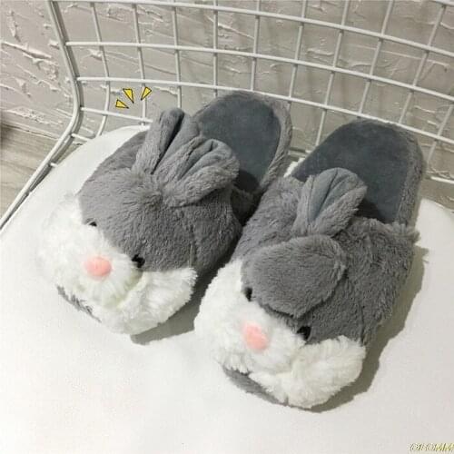 Women Indoor Cotton Slippers Ladies Winter Non-slip Rabbit Student Girl Cartoon Home Winter Shoes Warm Slippers