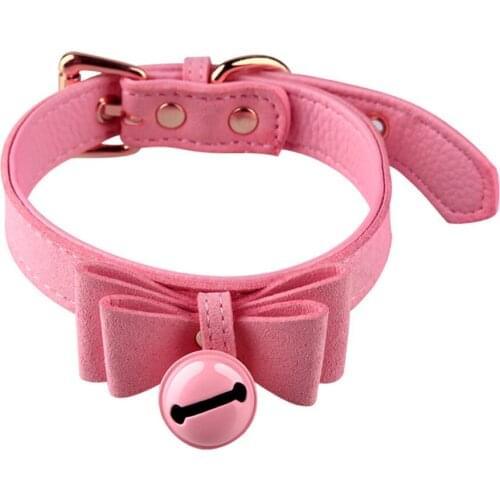 Women Cute with Heart Collar Sexy Rivet Metal PU Leather Collar Bell Costumes Sex toys for Couples Exotic Accessories