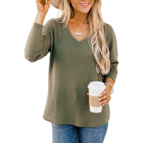 Women Long Sleeve Loose V-Neck Knitted Sweatshirt Pullover Top рубашка женская 2021 Tshirt Clothes