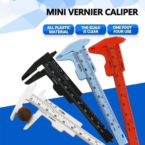 0-80mm/0-3 inch Mini Plastic Sliding Double Scale Vernier Caliper Ruler Depth Diameter Student Calipers Size Measuring Tool 1PC