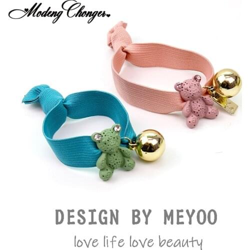 1PCS Korean Version Of The Ball Head Bear Hair Rope Color Ponytail Fashion Knot High Elastic Hair Band Hairband Hair Accessories