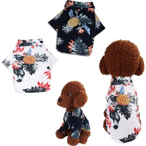 1Pcs Summer Pet Clothes Dog Print Vest Hawaii Shirt For Dogs Cat Coat Jacket Puppy Pet Clothing