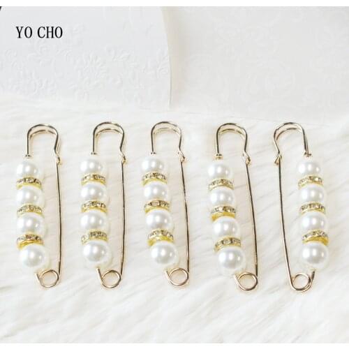 YO CHO 1Pc Pearl Brooch Metal Elegant Women Girl Charming Exquisite Collar Lapel Pin Fashion Jewelry Party Garment Accessories