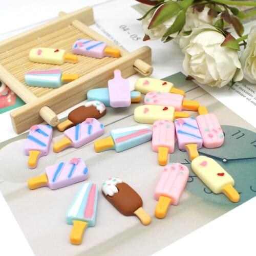 15pcs Mixed Style Resin Simulation ice cream Embellishments DIY Craft Supplies Basteln Hair Accessories Phone Shell Patch Arts T