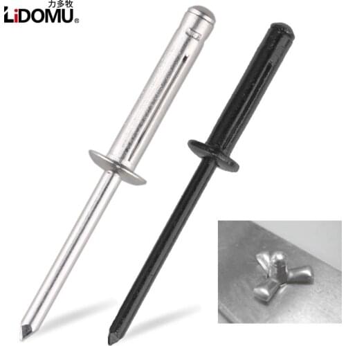 30/50pcs. folding blind rivet aluminium alloy rivet fold type 4.0mm 4.8mm for soft or plastic material