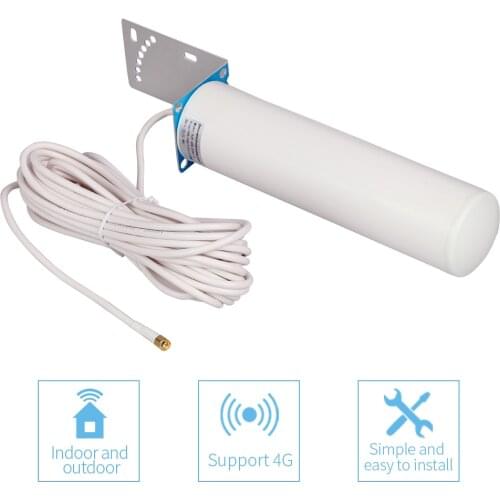3g 4g Lte Antenna 12DBi SMA Male Connector 700-2700MHz Outdoor Antenna with 10m Cable for Cell Phone Signal Repeater