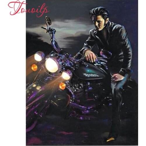 TOUOILP DIY Full Elvis and motorcycle Diamond painting patterns Cross Stitch Rhinestone Embroidery Mosaic Hindu god,decor home