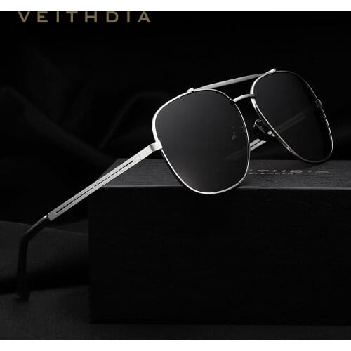 VEITHDIA Brand Stainless Steel Sunglasses Polarized UV400 Mens Square Vintage Sun Glasses Male Eyewear Accessories For Men 2493