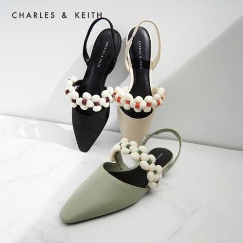 CHARLES＆KEITH New Arrival for Summer 2021 CK1-70900276 Womens flower embellished back strap flat sandals