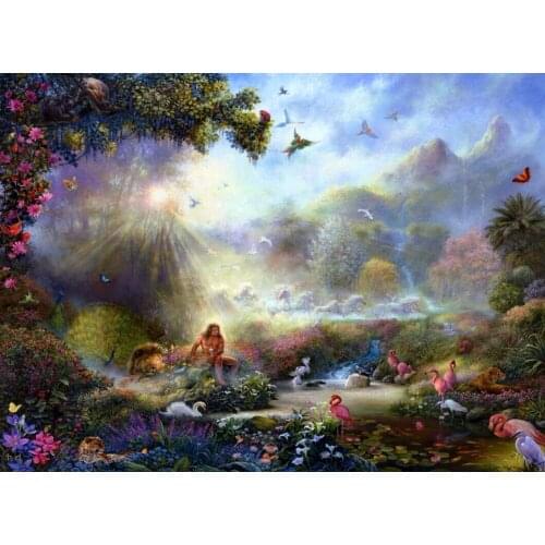 Human and Nature The wooden puzzle 1000 pieces ersion jigsaw puzzle white card adult childrens educational toys