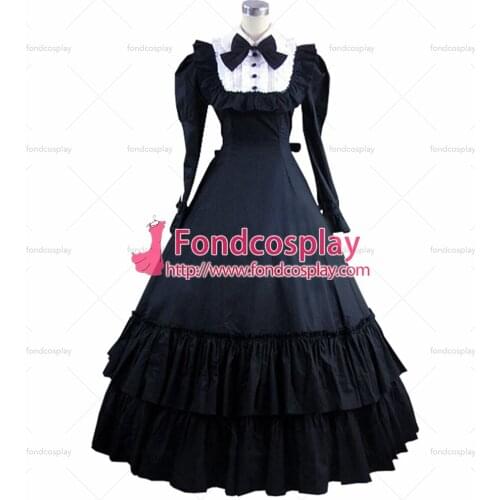 Gothic Lolita Punk Medieval Gown Black Ball Long Evening Dress Jacket Tailor-made[CK1403]