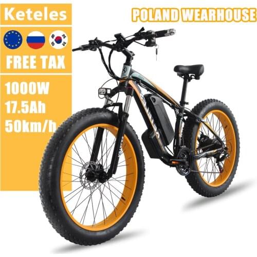 Electric Mountain Bike 1000W E-MTB E-bike for Men with 48V 17.5Ah Removable Lithium Battery Shimano 21 Speed Shifter 50KM/h
