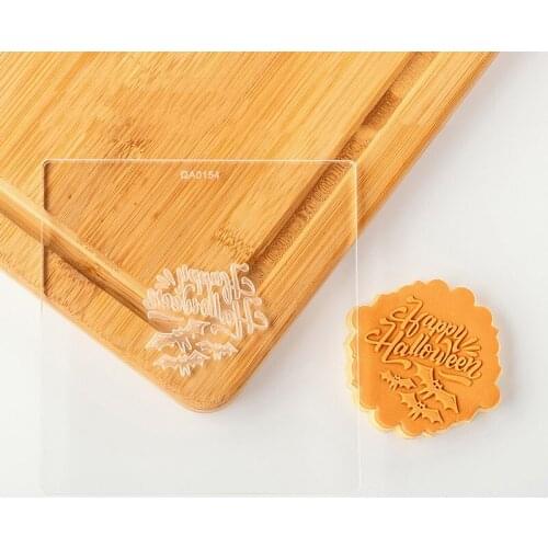 Happy Halloween Cookie Biscuit Embosser Stamp Cutter Pumpink Ghost Fondant Cake Sugar Craft Cake Embossed Mold Decoration Tool