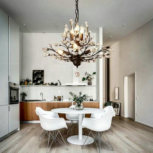 Lustre K9 Crystal Luxury Modern Wrought Iron Chandelier Lighting Chandeliers for Dining Room Living Room Loft Home Lighting