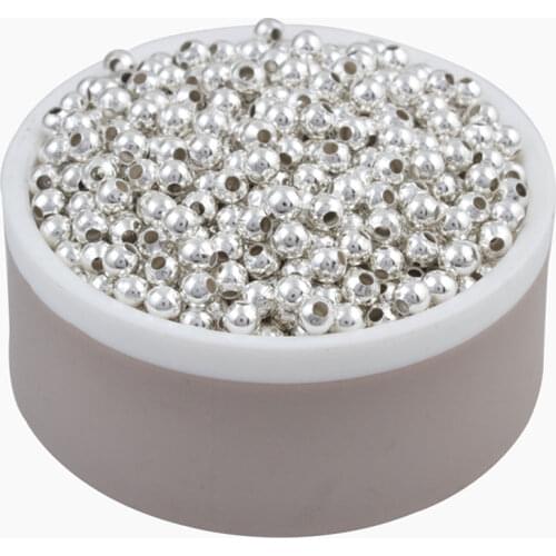 100pcs 4mm 5mm 6mm 8mm Goldplated Round Metal Silver Beads for Jewelry Making Spacer Beads Findings DIY Bracelet