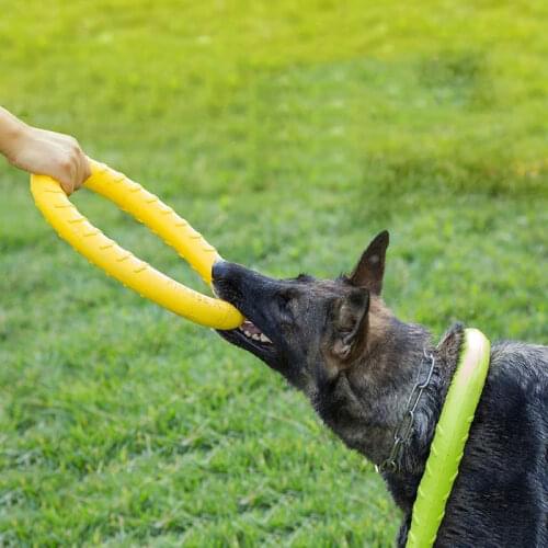 Dog Flying Discs EVA Pet Training Ring Puller Resistant Bite Puppy Outdoor Interactive Game Floating Toy Playing Products