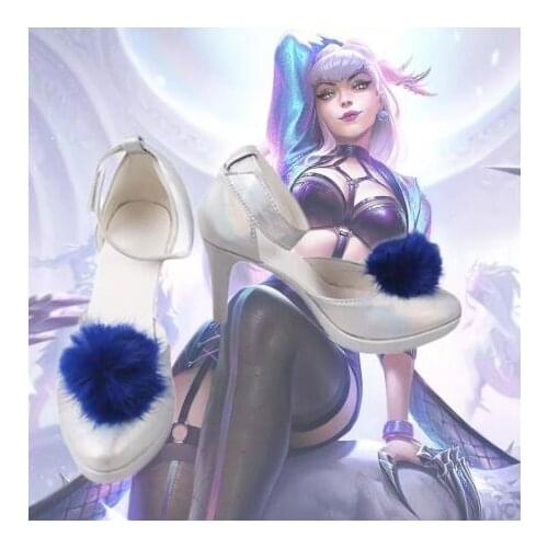 LOL 2020 S10 KDA All Out Evelynn Cosplay Boots High Heel Shoes Leather Shoes Comic-Con Cosplay Accessories Halloween Party Shoes