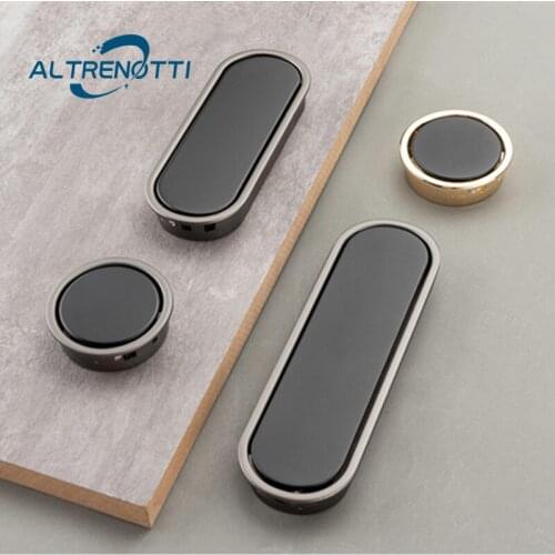 Furniture Handle Cabinet Tatami Embedded Zinc Alloy Simple Modern Wardrobe Kitchen Door Pull Cupboard Drawer Room Knob Hardware