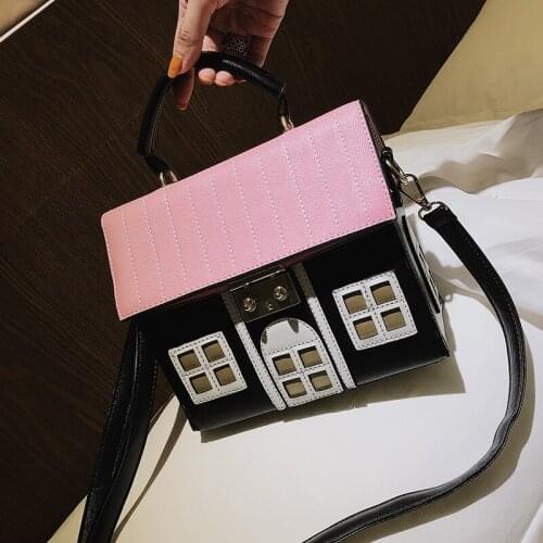New Cute House Bags Womens New Personality Portable Handbag PU Shoulder Crossbody Bags For Women Messenger Bags Ladies Bolsa