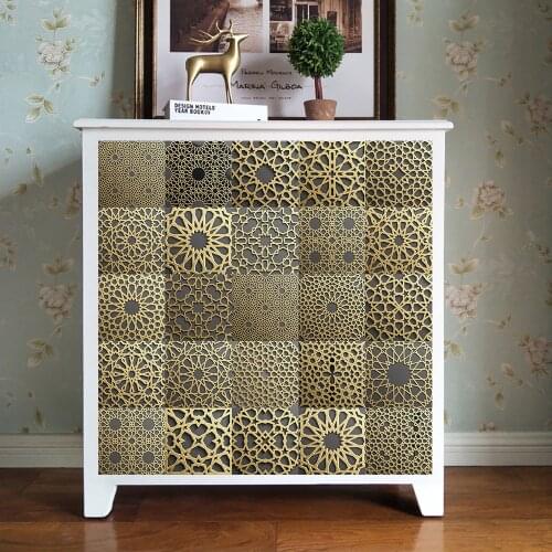 Muslim Eid Retro strip tile sticker Kitchen bathroom staircase decoration wallpaper Waterproof self-adhesive wall sticker