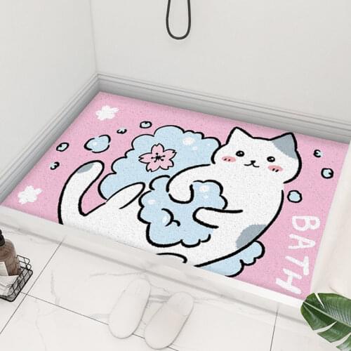 Non-Slip Bathroom Doormat Entrance Hallway Rectangle Printed Floor Rugs Front Door Mat Outdoor Rugs Carpet Bedroom Kitchen
