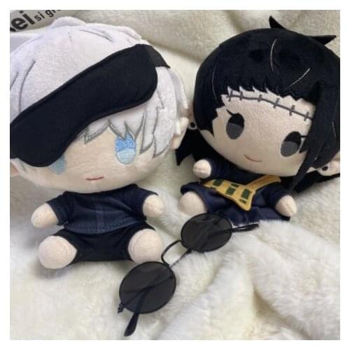 New Japanese Anime Jujutsu Kaisen Geto Suguru Gojo Satoru Cute Plush Doll Stuffed Toy Change Suit Dress Up Clothing Doll 20cm