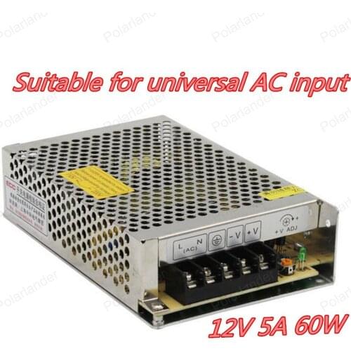 New CNC 12V Regulated Switching Power Supply Driver AC 85-260V Input to DC 12V(S-60W-12V) for LED Strip