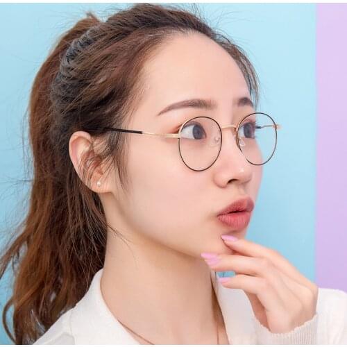 Iboode New Classic Men Women Myopia Glasses Fashion Metal Round Frame Student Nearsighted Eyeglasses Unisex Shortsighted Eyewear