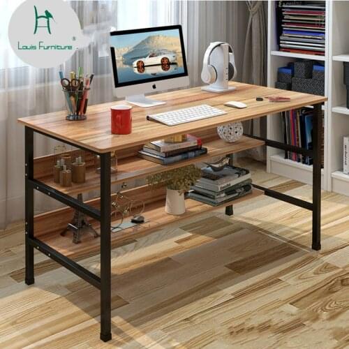 Louis Fasion Office Desks Simple Economical Simple Home Student Computer Bedroom Learning Table Multi-function