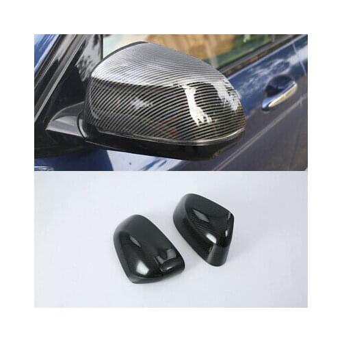Carbon Fiber Look Rearview Side Mirror Cover Trim 2pcs For BMW X5 G05 2019-2020