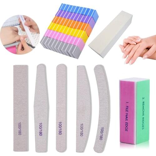 12Pcs/Set Nail Files Buffing Sanding Files Block Buffer Manicure Nail Art Tools Polish Pedicure Buffing Block File Professional