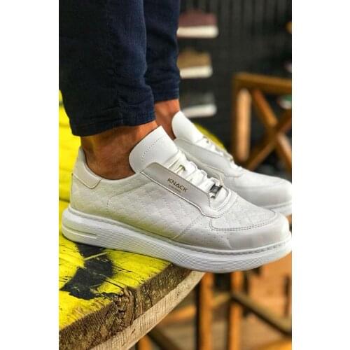 Knack Casual Male Shoes White Quilting Color High Seamy Flat Bottom Quality Comfortable Latest Fashionable Style Shoes 039