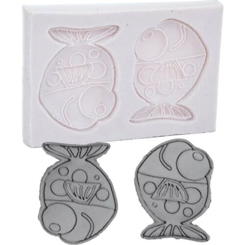 2 hole Fish Fondant Silicone Mold Baking Tools DIY Small Fish Shape Chocolate Cake Decoration Soap Mould