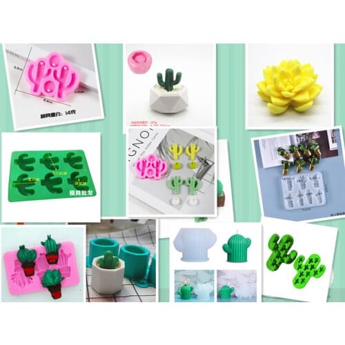 Cactus more meat series DIY gypsum aroma mould silicone mold Decoration car hanging mould