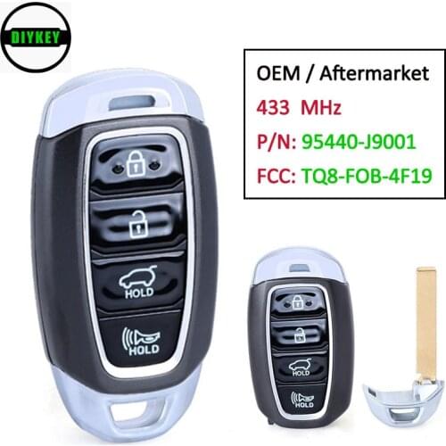 DIYKEY OEM/Aftermarket Smart Remote Control Car Key 4 Button FOB for Hyundai Kona 2019 - 2021 P/N: 95440-J9001 FCC: TQ8-FOB-4F19