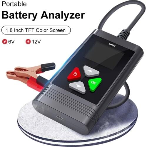 Car Battery Tester 6V 12V Analyzer 100-2000CCA 2-220AH Cranking Test Reverse Protection Charge Check