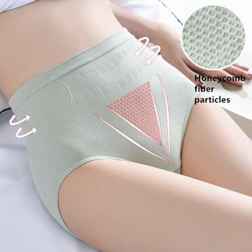 2020 High-waisted abdomen for women, graphene panties pure cotton crotch breathable seamless hip lifting and body shaping briefs