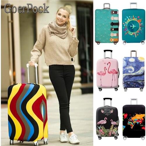 Upgraded Thicker Travel Suitcase Protective Cover Luggage Case Travel Accessories Elastic Luggage Dust Cover Fit 18 to 32 Inches