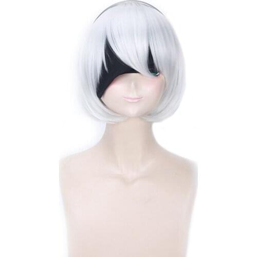 High Quality Yorha No.2 Type B 2byorh 2a 9s 2b Wig Cosplay Nier:automata Costume Play Wigs + Wig Cap