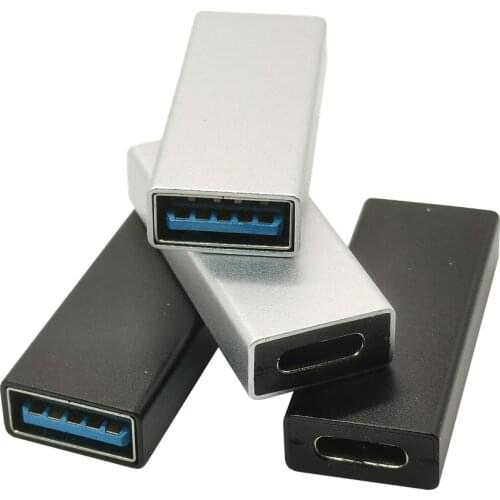 High Speed USB C USB 3.1 Type C Female to USB 3.0 A Female Adapter Converter Adaptor 5gbps Aata Transmission Black Silver