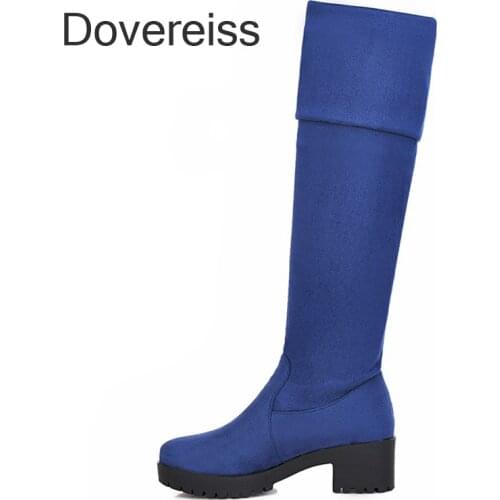 Winter for woman new fashion sexy consice new suede Slip on red blue brown Over the knee boots 34-42